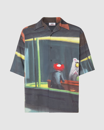 "Nightmares" printed bowling shirt: Men Shirts Multicolor | GCDS